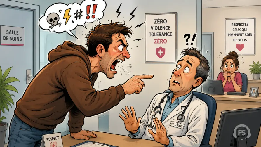 Un patient qui hurle sur un médecin